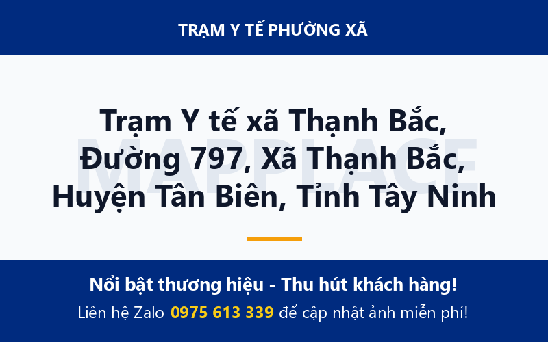 Trạm Y tế xã Thạnh Bắc, Đường 797, Xã Thạnh Bắc, Huyện Tân Biên, Tỉnh Tây Ninh