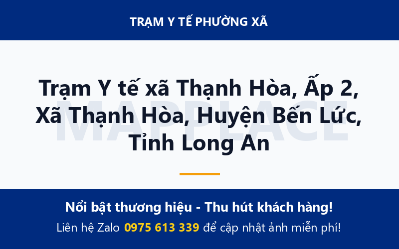 Trạm Y tế xã Thạnh Hòa, Ấp 2, Xã Thạnh Hòa, Huyện Bến Lức, Tỉnh Long An