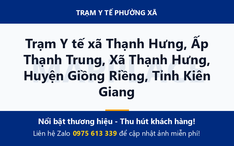 Trạm Y tế xã Thạnh Hưng, Ấp Thạnh Trung, Xã Thạnh Hưng, Huyện Giồng Riềng, Tỉnh Kiên Giang