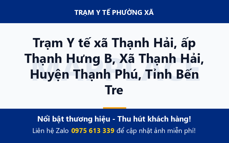 Trạm Y tế xã Thạnh Hải, ấp Thạnh Hưng B, Xã Thạnh Hải, Huyện Thạnh Phú, Tỉnh Bến Tre