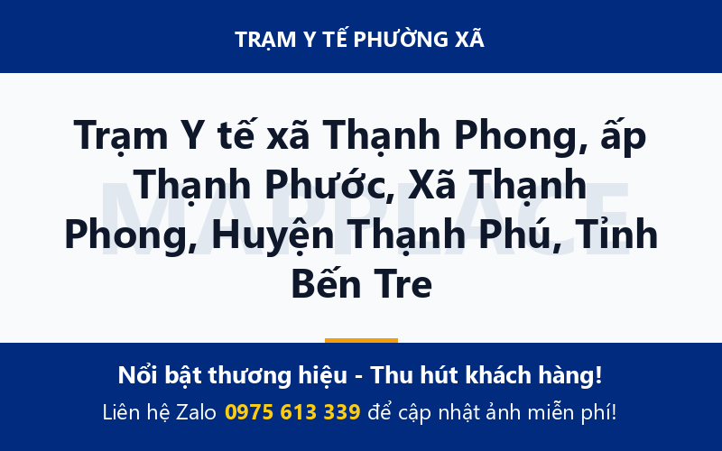 Trạm Y tế xã Thạnh Phong, ấp Thạnh Phước, Xã Thạnh Phong, Huyện Thạnh Phú, Tỉnh Bến Tre