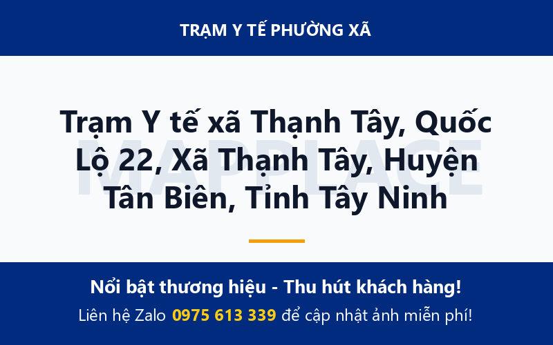 Trạm Y tế xã Thạnh Tây, Quốc Lộ 22, Xã Thạnh Tây, Huyện Tân Biên, Tỉnh Tây Ninh