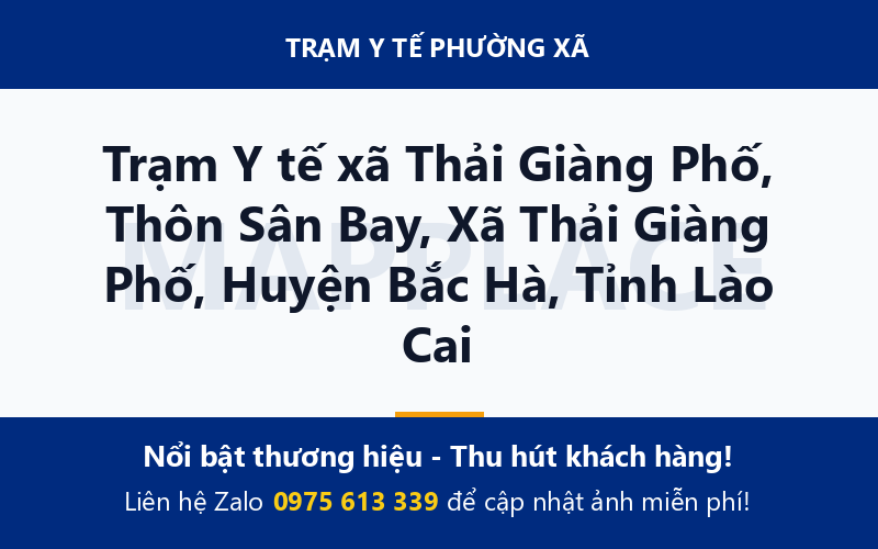 Trạm Y tế xã Thải Giàng Phố, Thôn Sân Bay, Xã Thải Giàng Phố, Huyện Bắc Hà, Tỉnh Lào Cai
