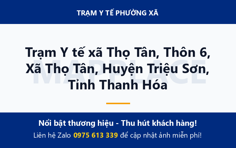Trạm Y tế xã Thọ Tân, Thôn 6, Xã Thọ Tân, Huyện Triệu Sơn, Tỉnh Thanh Hóa