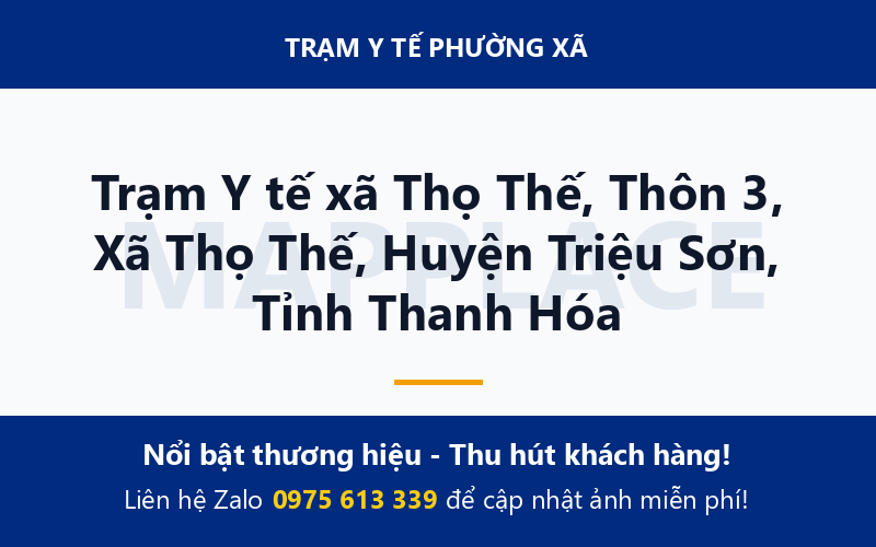 Trạm Y tế xã Thọ Thế, Thôn 3, Xã Thọ Thế, Huyện Triệu Sơn, Tỉnh Thanh Hóa