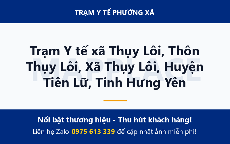 Trạm Y tế xã Thụy Lôi, Thôn Thụy Lôi, Xã Thụy Lôi, Huyện Tiên Lữ, Tỉnh Hưng Yên