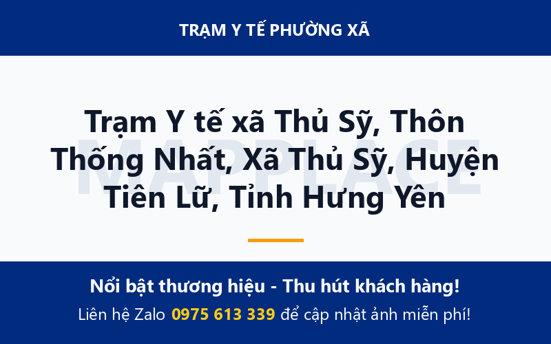 Trạm Y tế xã Thủ Sỹ, Thôn Thống Nhất, Xã Thủ Sỹ, Huyện Tiên Lữ, Tỉnh Hưng Yên