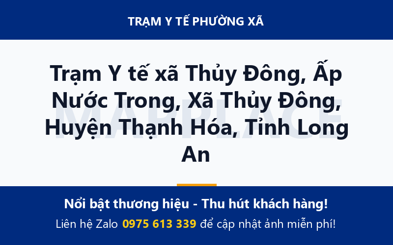 Trạm Y tế xã Thủy Đông, Ấp Nước Trong, Xã Thủy Đông, Huyện Thạnh Hóa, Tỉnh Long An