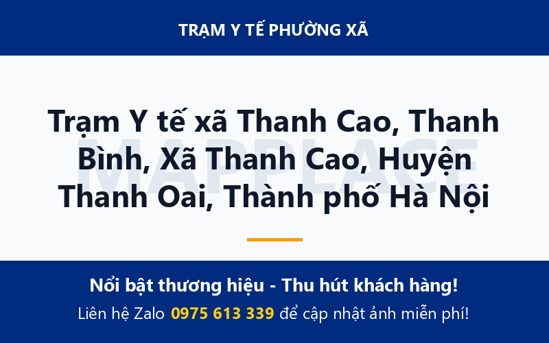 Trạm Y tế xã Thanh Cao, Thanh Bình, Xã Thanh Cao, Huyện Thanh Oai, Thành phố Hà Nội