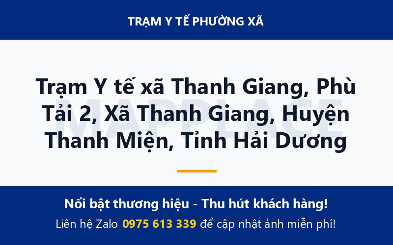Trạm Y tế xã Thanh Giang, Phù Tải 2, Xã Thanh Giang, Huyện Thanh Miện, Tỉnh Hải Dương