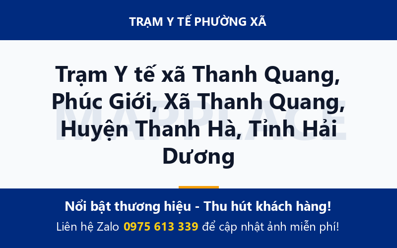 Trạm Y tế xã Thanh Quang, Phúc Giới, Xã Thanh Quang, Huyện Thanh Hà, Tỉnh Hải Dương