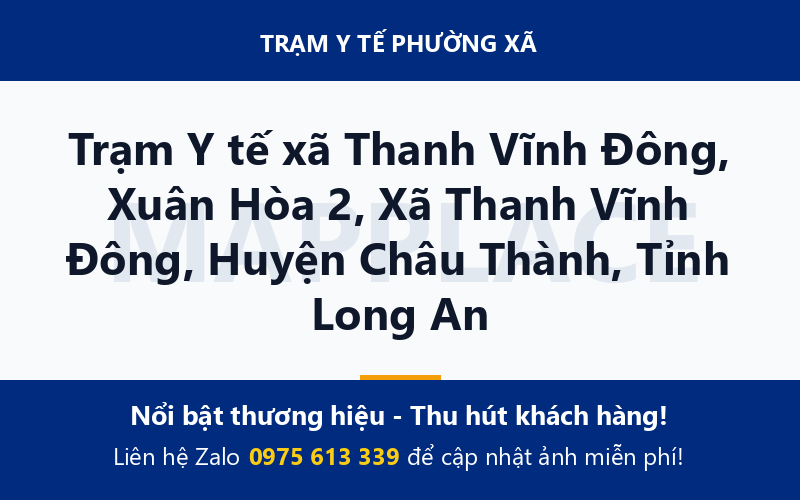 Trạm Y tế xã Thanh Vĩnh Đông, Xuân Hòa 2, Xã Thanh Vĩnh Đông, Huyện Châu Thành, Tỉnh Long An