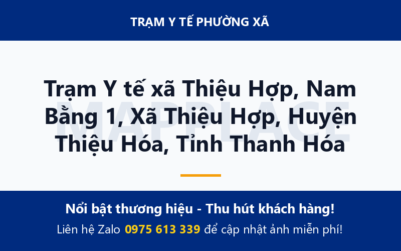 Trạm Y tế xã Thiệu Hợp, Nam Bằng 1, Xã Thiệu Hợp, Huyện Thiệu Hóa, Tỉnh Thanh Hóa