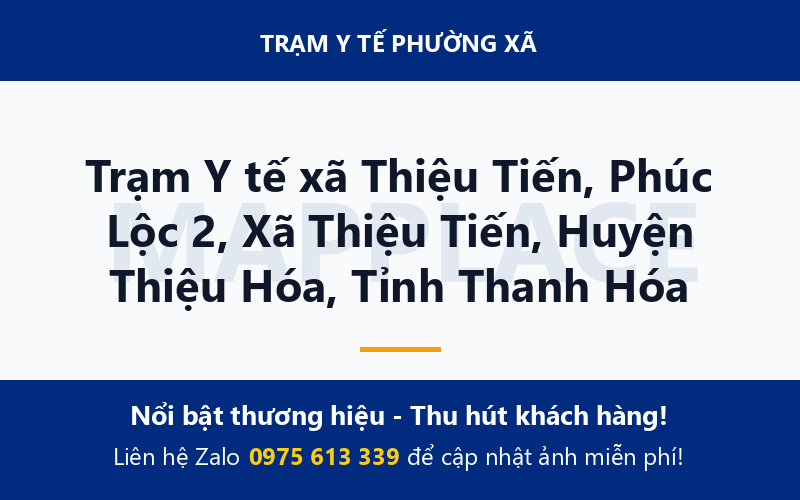 Trạm Y tế xã Thiệu Tiến, Phúc Lộc 2, Xã Thiệu Tiến, Huyện Thiệu Hóa, Tỉnh Thanh Hóa