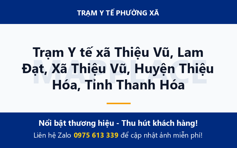 Trạm Y tế xã Thiệu Vũ, Lam Đạt, Xã Thiệu Vũ, Huyện Thiệu Hóa, Tỉnh Thanh Hóa