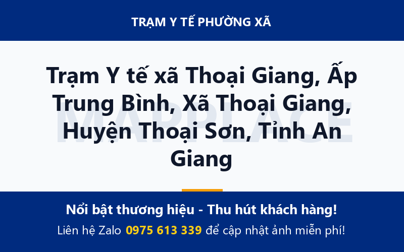 Trạm Y tế xã Thoại Giang, Ấp Trung Bình, Xã Thoại Giang, Huyện Thoại Sơn, Tỉnh An Giang