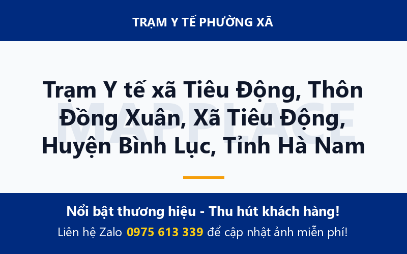 Trạm Y tế xã Tiêu Động, Thôn Đồng Xuân, Xã Tiêu Động, Huyện Bình Lục, Tỉnh Hà Nam