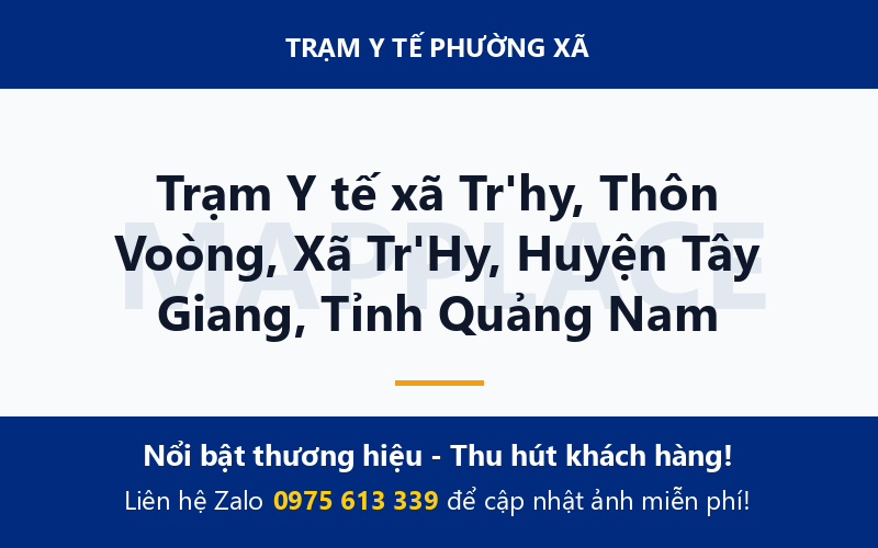 Trạm Y tế xã Tr'hy, Thôn Voòng, Xã Tr'Hy, Huyện Tây Giang, Tỉnh Quảng Nam