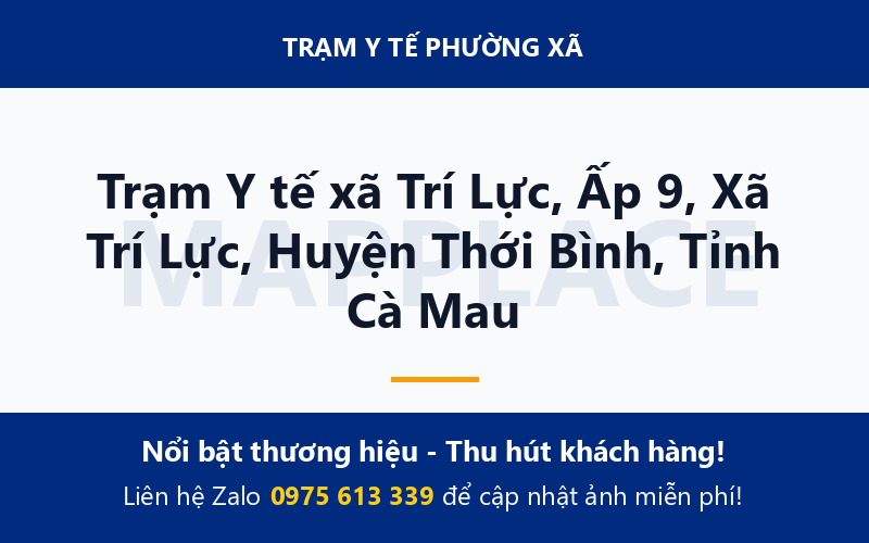 Trạm Y tế xã Trí Lực, Ấp 9, Xã Trí Lực, Huyện Thới Bình, Tỉnh Cà Mau