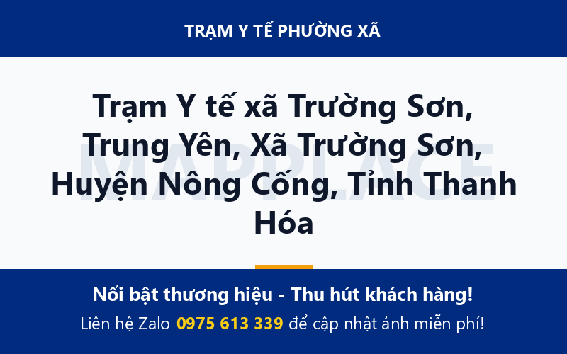 Trạm Y tế xã Trường Sơn, Trung Yên, Xã Trường Sơn, Huyện Nông Cống, Tỉnh Thanh Hóa