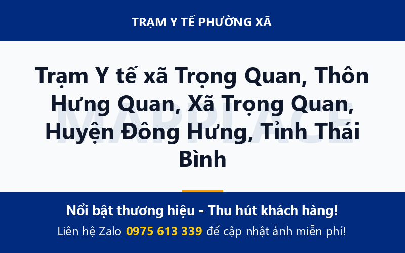 Trạm Y tế xã Trọng Quan, Thôn Hưng Quan, Xã Trọng Quan, Huyện Đông Hưng, Tỉnh Thái Bình
