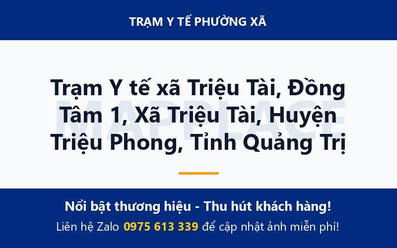 Trạm Y tế xã Triệu Tài, Đồng Tâm 1, Xã Triệu Tài, Huyện Triệu Phong, Tỉnh Quảng Trị