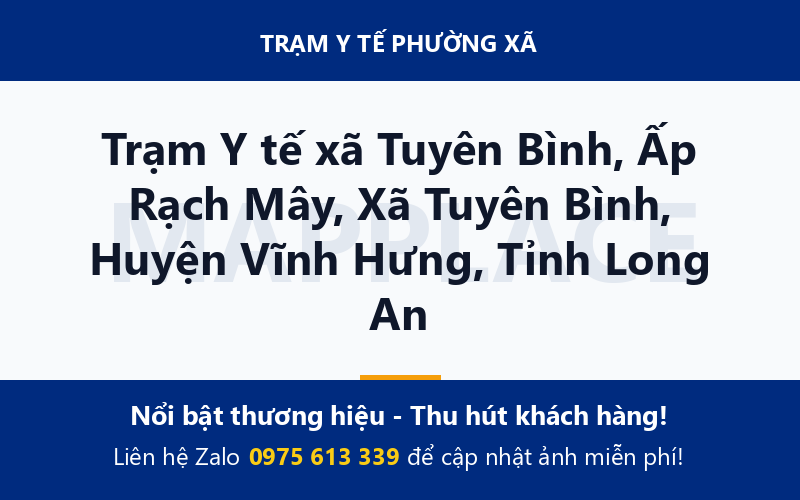 Trạm Y tế xã Tuyên Bình, Ấp Rạch Mây, Xã Tuyên Bình, Huyện Vĩnh Hưng, Tỉnh Long An