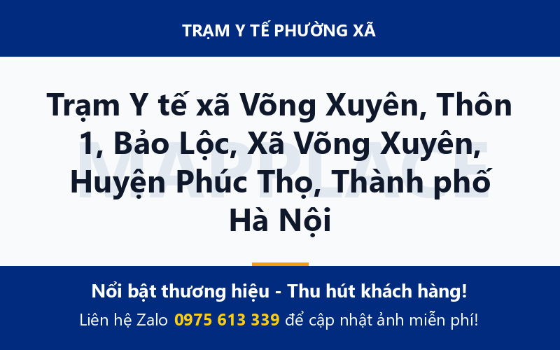 Trạm Y tế xã Võng Xuyên, Thôn 1, Bảo Lộc, Xã Võng Xuyên, Huyện Phúc Thọ, Thành phố Hà Nội