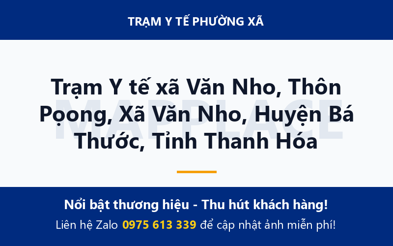 Trạm Y tế xã Văn Nho, Thôn Pọong, Xã Văn Nho, Huyện Bá Thước, Tỉnh Thanh Hóa