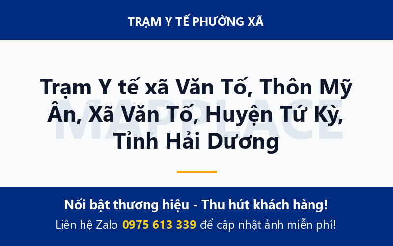 Trạm Y tế xã Văn Tố, Thôn Mỹ Ân, Xã Văn Tố, Huyện Tứ Kỳ, Tỉnh Hải Dương