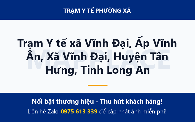 Trạm Y tế xã Vĩnh Đại, Ấp Vĩnh Ân, Xã Vĩnh Đại, Huyện Tân Hưng, Tỉnh Long An