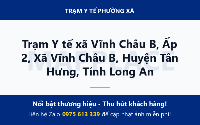 Trạm Y tế xã Vĩnh Châu B, Ấp 2, Xã Vĩnh Châu B, Huyện Tân Hưng, Tỉnh Long An