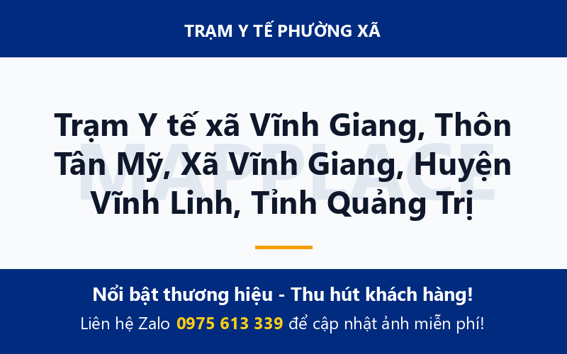 Trạm Y tế xã Vĩnh Giang, Thôn Tân Mỹ, Xã Vĩnh Giang, Huyện Vĩnh Linh, Tỉnh Quảng Trị