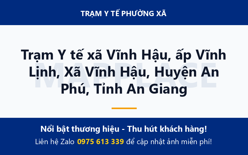 Trạm Y tế xã Vĩnh Hậu, ấp Vĩnh Lịnh, Xã Vĩnh Hậu, Huyện An Phú, Tỉnh An Giang