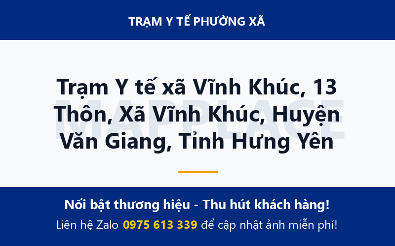 Trạm Y tế xã Vĩnh Khúc, 13 Thôn, Xã Vĩnh Khúc, Huyện Văn Giang, Tỉnh Hưng Yên