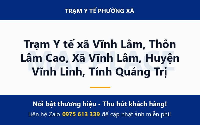 Trạm Y tế xã Vĩnh Lâm, Thôn Lâm Cao, Xã Vĩnh Lâm, Huyện Vĩnh Linh, Tỉnh Quảng Trị