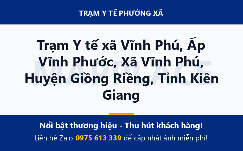 Trạm Y tế xã Vĩnh Phú, Ấp Vĩnh Phước, Xã Vĩnh Phú, Huyện Giồng Riềng, Tỉnh Kiên Giang