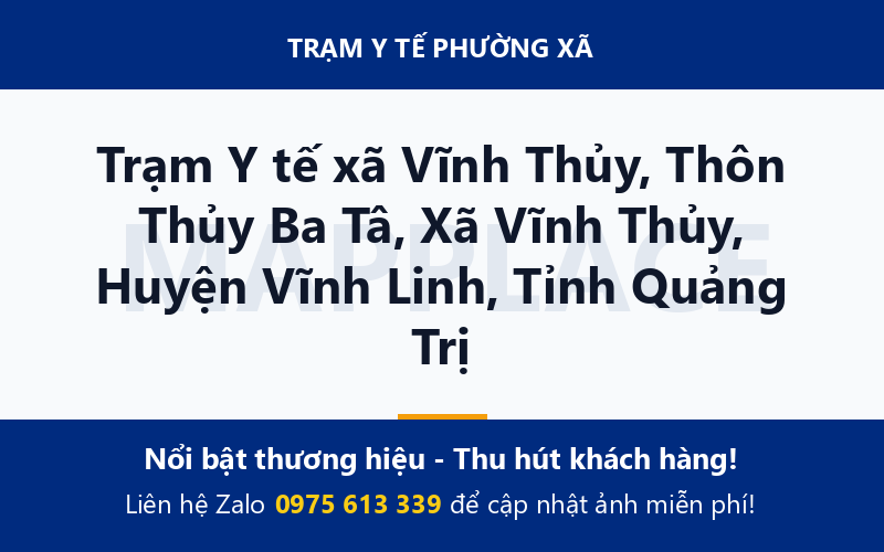 Trạm Y tế xã Vĩnh Thủy, Thôn Thủy Ba Tâ, Xã Vĩnh Thủy, Huyện Vĩnh Linh, Tỉnh Quảng Trị