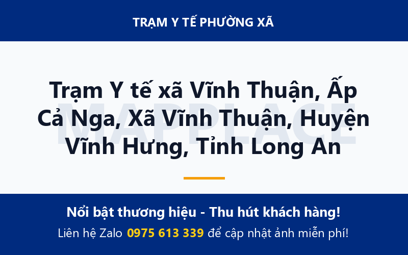 Trạm Y tế xã Vĩnh Thuận, Ấp Cả Nga, Xã Vĩnh Thuận, Huyện Vĩnh Hưng, Tỉnh Long An