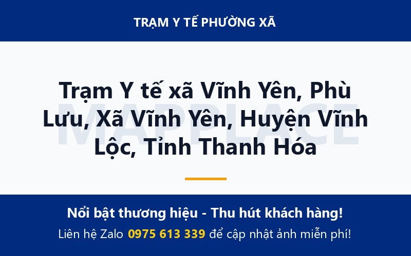 Trạm Y tế xã Vĩnh Yên, Phù Lưu, Xã Vĩnh Yên, Huyện Vĩnh Lộc, Tỉnh Thanh Hóa