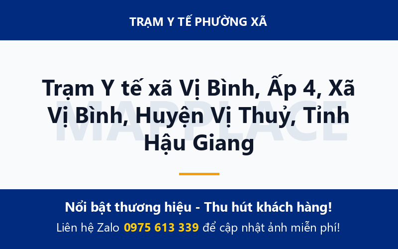 Trạm Y tế xã Vị Bình, Ấp 4, Xã Vị Bình, Huyện Vị Thuỷ, Tỉnh Hậu Giang
