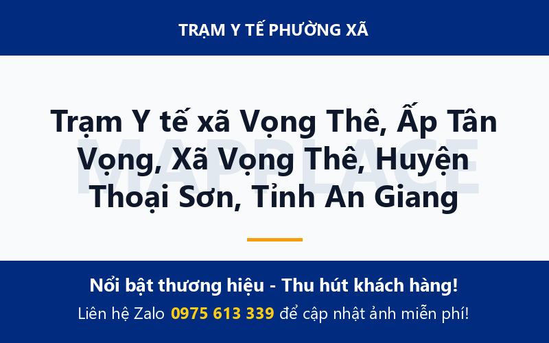 Trạm Y tế xã Vọng Thê, Ấp Tân Vọng, Xã Vọng Thê, Huyện Thoại Sơn, Tỉnh An Giang