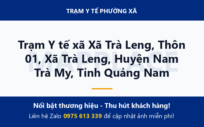Trạm Y tế xã Xã Trà Leng, Thôn 01, Xã Trà Leng, Huyện Nam Trà My, Tỉnh Quảng Nam