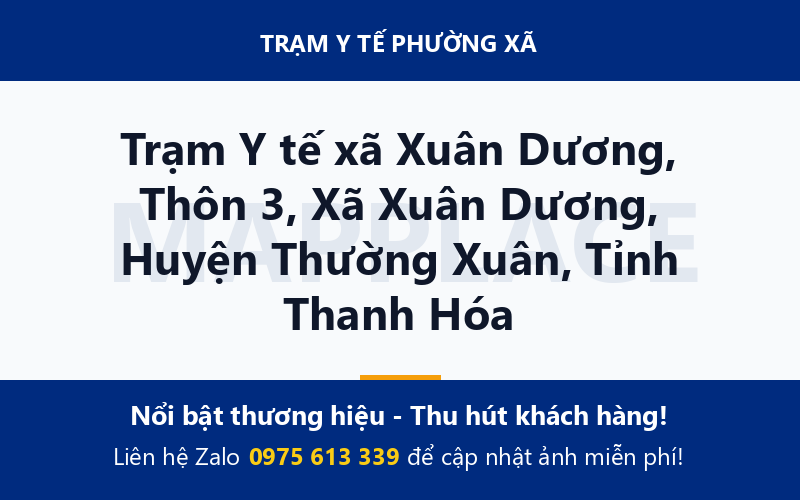 Trạm Y tế xã Xuân Dương, Thôn 3, Xã Xuân Dương, Huyện Thường Xuân, Tỉnh Thanh Hóa