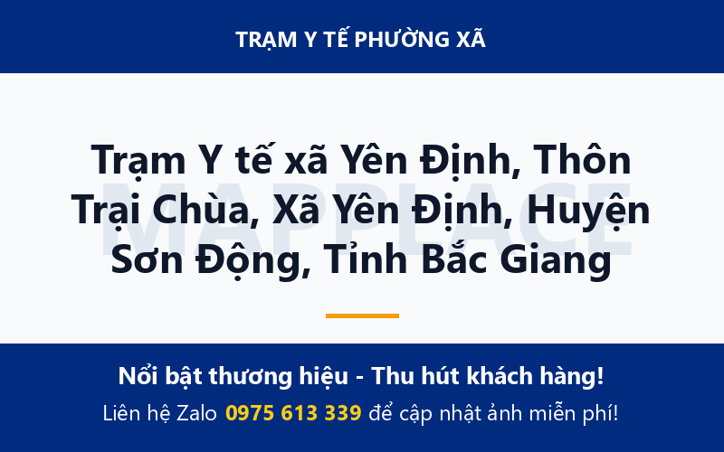 Trạm Y tế xã Yên Định, Thôn Trại Chùa, Xã Yên Định, Huyện Sơn Động, Tỉnh Bắc Giang