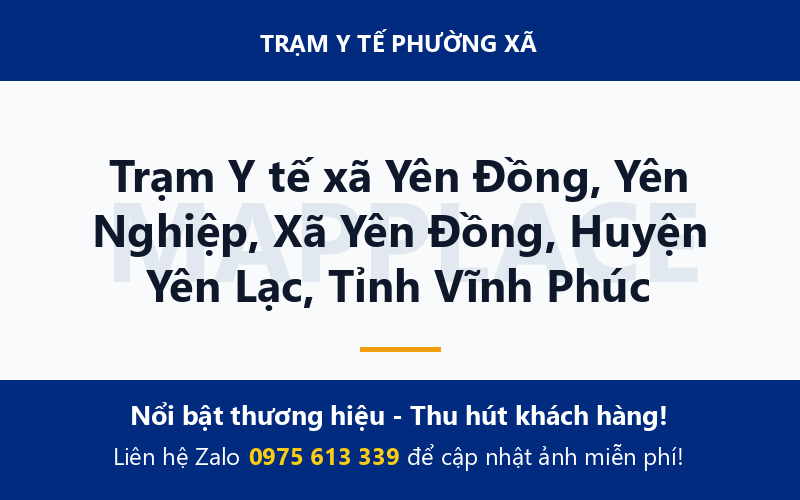Trạm Y tế xã Yên Đồng, Yên Nghiệp, Xã Yên Đồng, Huyện Yên Lạc, Tỉnh Vĩnh Phúc
