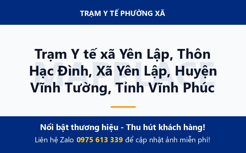 Trạm Y tế xã Yên Lập, Thôn Hạc Đình, Xã Yên Lập, Huyện Vĩnh Tường, Tỉnh Vĩnh Phúc