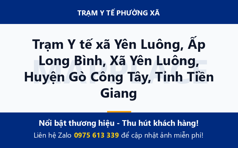 Trạm Y tế xã Yên Luông, Ấp Long Bình, Xã Yên Luông, Huyện Gò Công Tây, Tỉnh Tiền Giang