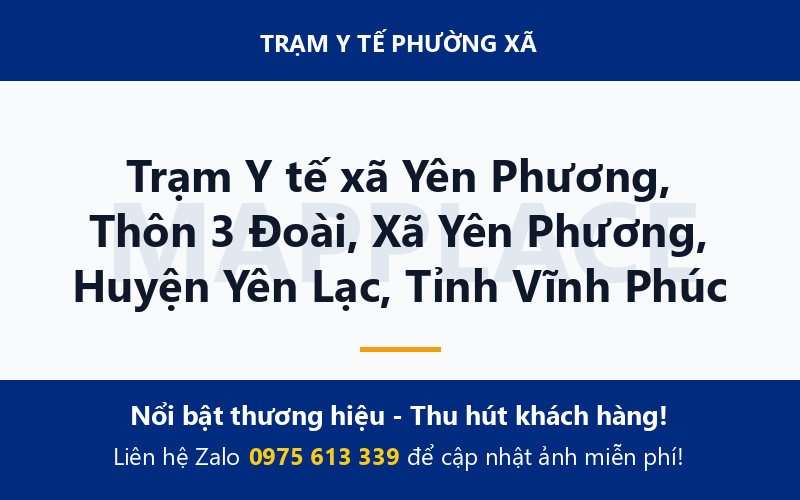 Trạm Y tế xã Yên Phương, Thôn 3 Đoài, Xã Yên Phương, Huyện Yên Lạc, Tỉnh Vĩnh Phúc