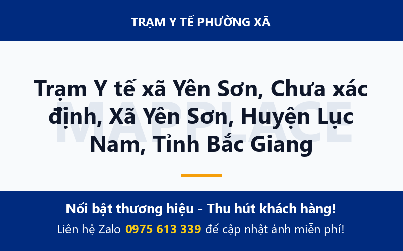 Trạm Y tế xã Yên Sơn, Chưa xác định, Xã Yên Sơn, Huyện Lục Nam, Tỉnh Bắc Giang